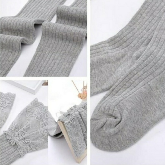 🥀NWT CABLE KNIT & LACE THIGH HIGH SOCKS - Picture 2 of 4